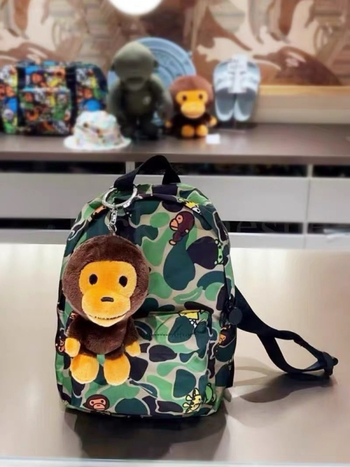Otaku-stil kamuflažni ruksak s motivom majmuna - unisex, najlon, za slobodno vrijeme i putovanja