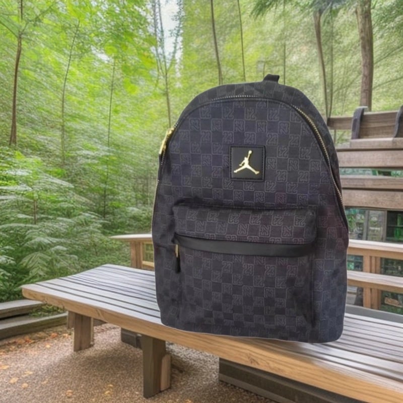 Unisex ruksak s AJ šahovnicovým uzorom za vanjsku upotrebu, vodootporan najlon, pretinac za 12-inčni laptop, ulični stil