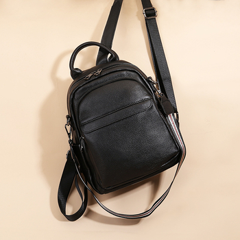 Unisex ruksak od kože prvog sloja teleće kože, 20-35 L, pogodan za 13-inčni prijenosnik, ergonomski stražnji panel