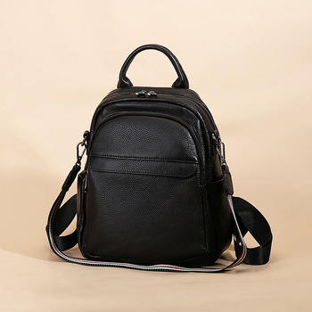 Unisex ruksak od kože prvog sloja teleće kože, 20-35 L, pogodan za 13-inčni prijenosnik, ergonomski stražnji panel