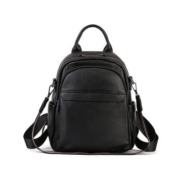 Unisex ruksak od kože prvog sloja teleće kože, 20-35 L, pogodan za 13-inčni prijenosnik, ergonomski stražnji panel