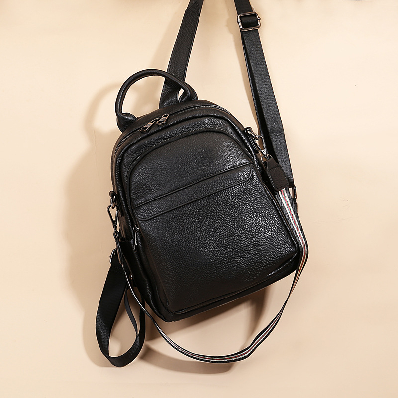 Unisex ruksak od kože prvog sloja teleće kože, 20-35 L, pogodan za 13-inčni prijenosnik, ergonomski stražnji panel