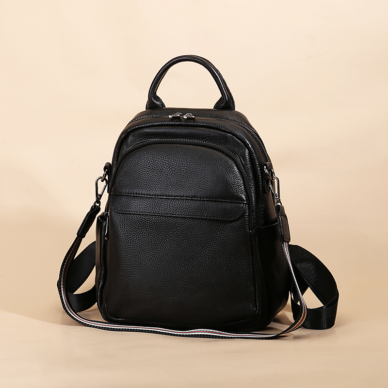 Unisex ruksak od kože prvog sloja teleće kože, 20-35 L, pogodan za 13-inčni prijenosnik, ergonomski stražnji panel