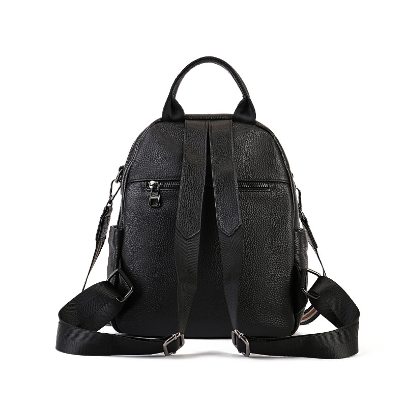Unisex ruksak od kože prvog sloja teleće kože, 20-35 L, pogodan za 13-inčni prijenosnik, ergonomski stražnji panel