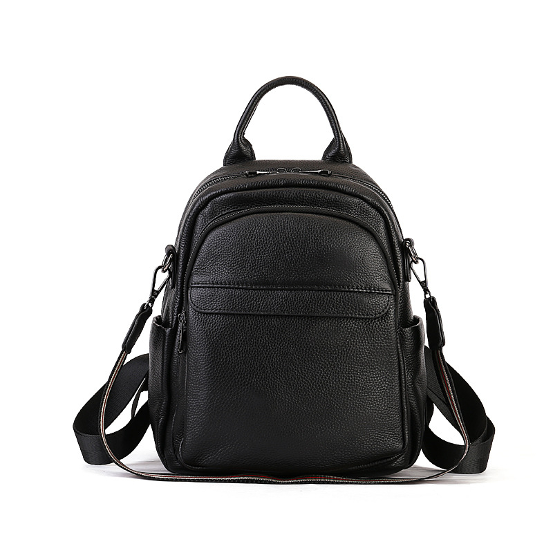Unisex ruksak od kože prvog sloja teleće kože, 20-35 L, pogodan za 13-inčni prijenosnik, ergonomski stražnji panel