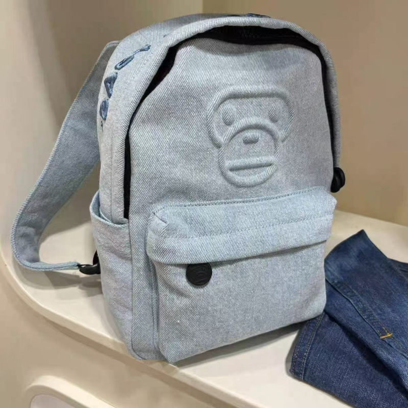 Unisex denim ruksak, kapaciteta 20–35L, kompatibilan s 13-inčnim laptopom, gradski jednostavan stil, zakrivljene naramenice