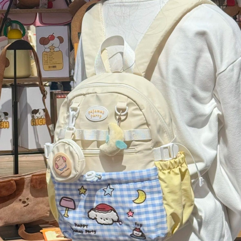 Ruksak za djevojčice — japanski stil, velik kapacitet, poliester s najlonskom podstavom, unisex dizajn, kompatibilan s 15-inčnim prijenosnim računalom