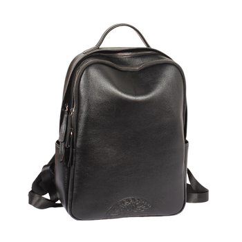 Мъжка кожена раница за бизнес и свободно време — истинска кожа, 36–55 л, подходяща за 14-инчов лаптоп, извити презрамки, подплата полиестер