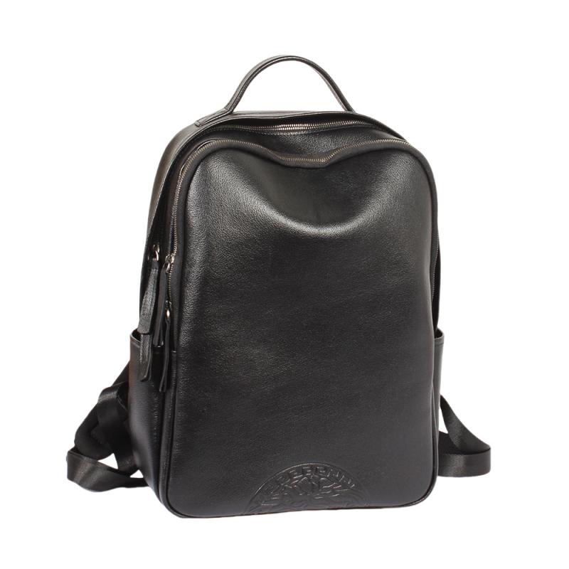 Мъжка кожена раница за бизнес и свободно време — истинска кожа, 36–55 л, подходяща за 14-инчов лаптоп, извити презрамки, подплата полиестер