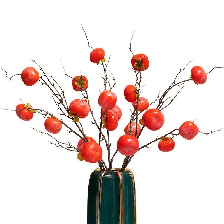 Set od 7 umjetnih svilnih cvjetova persimmon za vjenčane rekvizite i fotografiju