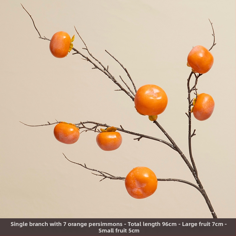 Set od 7 umjetnih svilnih cvjetova persimmon za vjenčane rekvizite i fotografiju