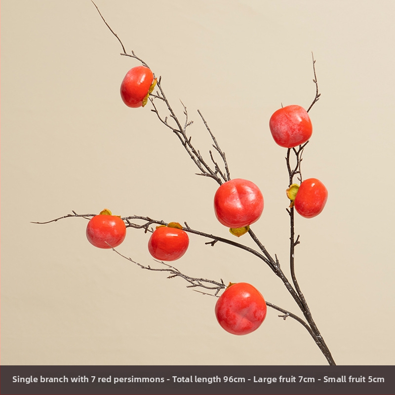 Set od 7 umjetnih svilnih cvjetova persimmon za vjenčane rekvizite i fotografiju