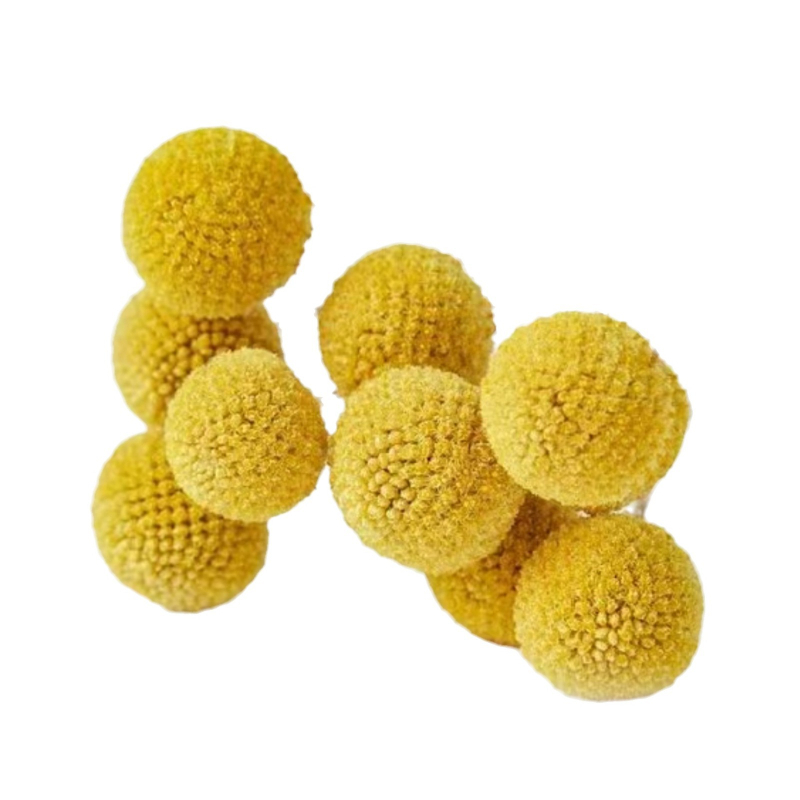 Buchet cu flori uscate în formă de sferă – Lily'an; Material: flori uscate; Varietate: Gold Ball; Potrivit ca dar pentru nunți, zile de naștere, inaugurări, absolvire, petreceri