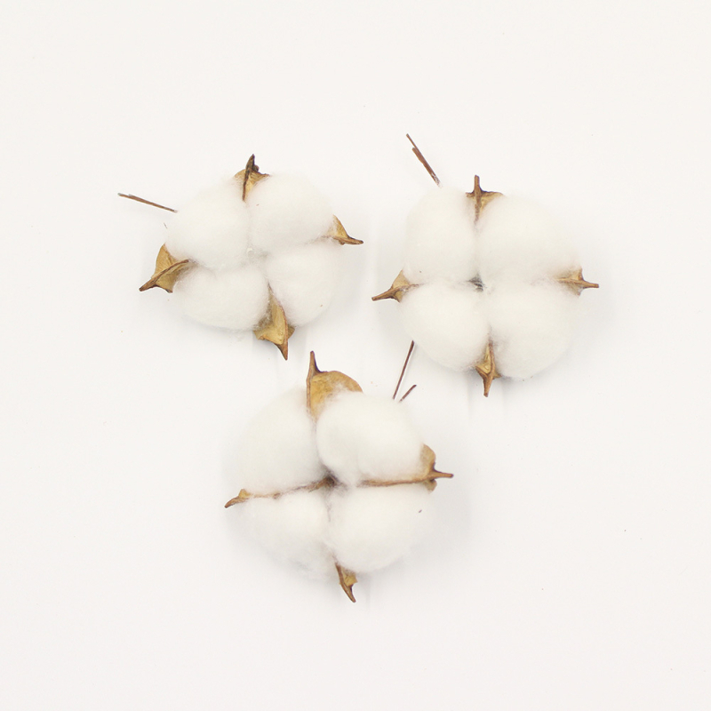 Ghirlandă de Crăciun pentru decor cu flori uscate de bumbac, flori eterne și bumbac simulant