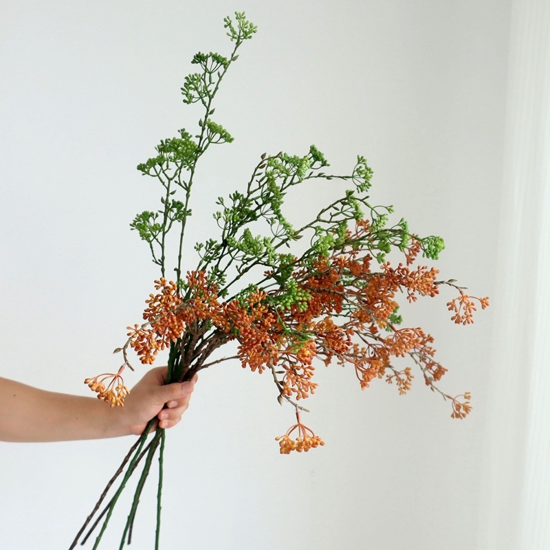 Μακρύς μίσχος πλαστικό ψεύτικο λουλούδι με διακοσμητικά φρούτων και μούρων για γάμο, εξωτερικούς χώρους, αξεσουάρ φωτογράφισης και διακόσμηση σπιτιού