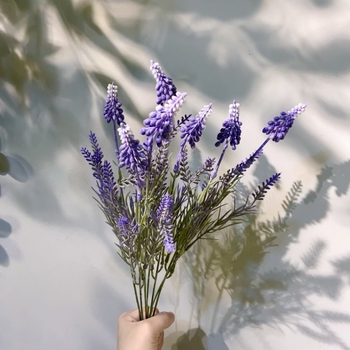 Flori artificiale de levănțică din mătase, flocking, 7 tulpini, pentru nuntă, exterior, recuzită fotografică, decor pentru casă