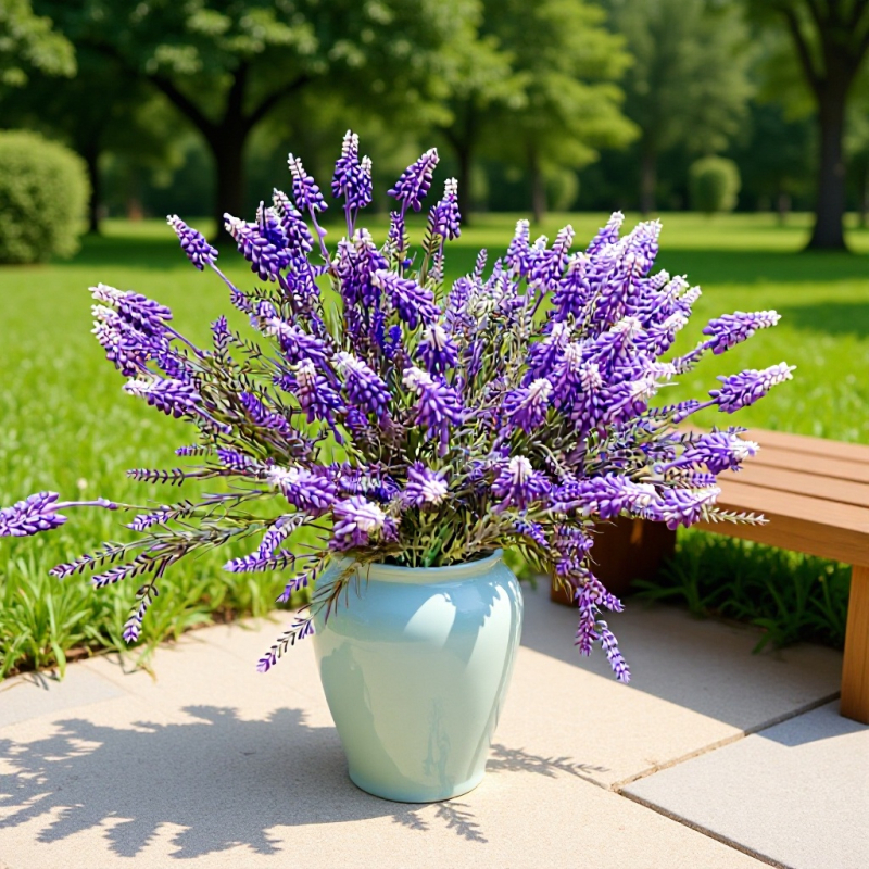 Flori artificiale de levănțică din mătase, flocking, 7 tulpini, pentru nuntă, exterior, recuzită fotografică, decor pentru casă