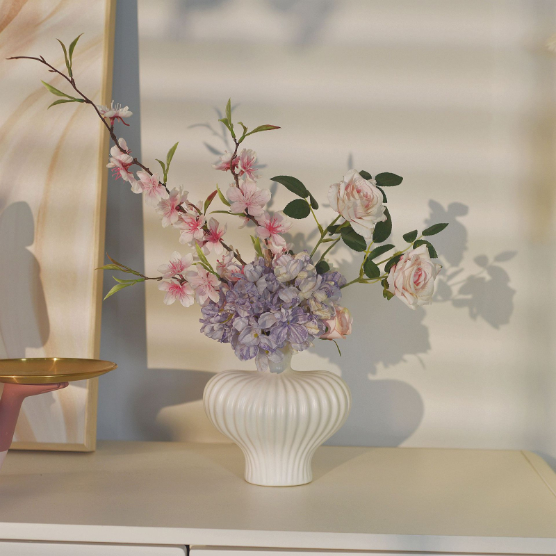 Vază ceramică cu Peony, decor floral pentru masă, utilizare casnică