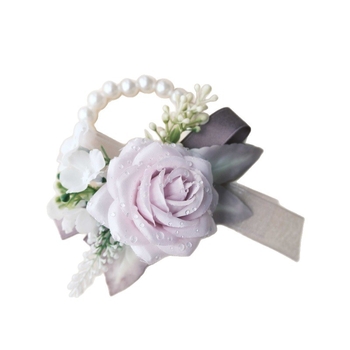 Esküvői csuklópánt rózsa művirággal – kézzel készített, műanyagból, logónyomás elérhető, kódok Xh0223/Xh0224