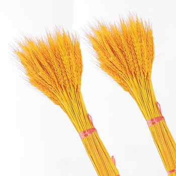 Žāvēti ziedi — kviešu ausu ziedi, kviešu salmiņa krizantēma, žāvētas lapu vēnas, krāsots, pušķa dekors