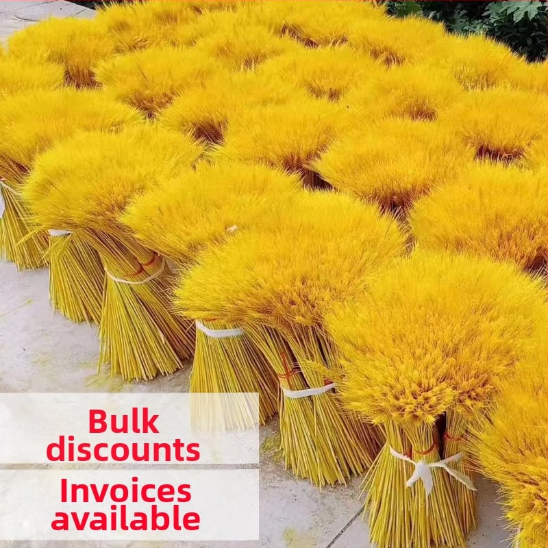 Žāvēti ziedi — kviešu ausu ziedi, kviešu salmiņa krizantēma, žāvētas lapu vēnas, krāsots, pušķa dekors