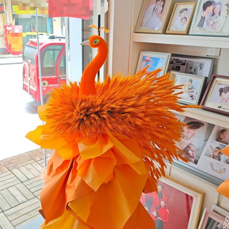 Sauss ziedu pušķis ar kviešu ausām, krāsots, paredzēts maisiņiem