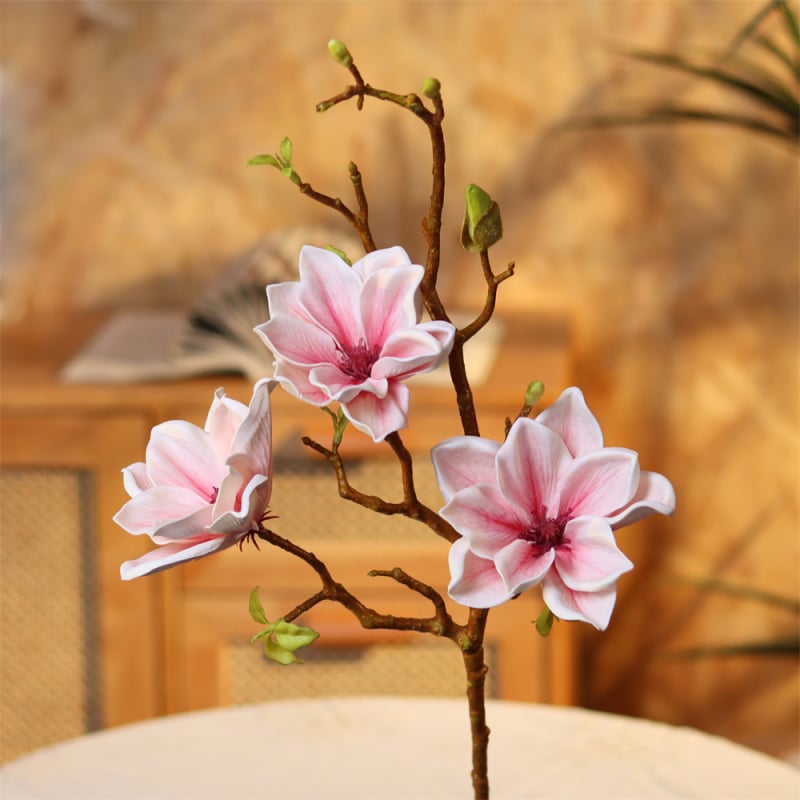 Изкуствени цветя Магнолия за домашен декор - вид Magnolia; Craft: Embossed, 3D printing, Bone shooting