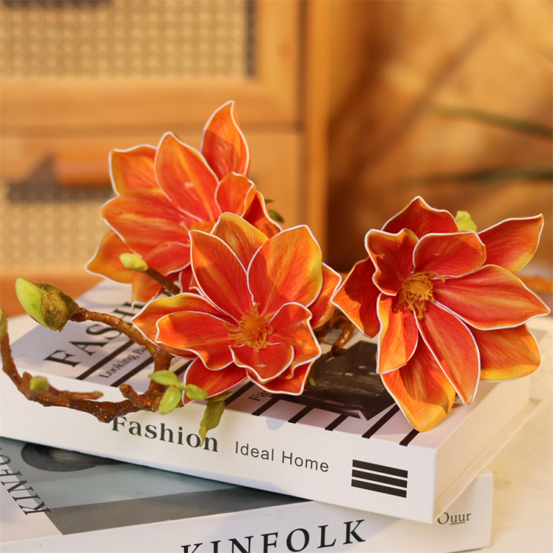 Изкуствени цветя Магнолия за домашен декор - вид Magnolia; Craft: Embossed, 3D printing, Bone shooting