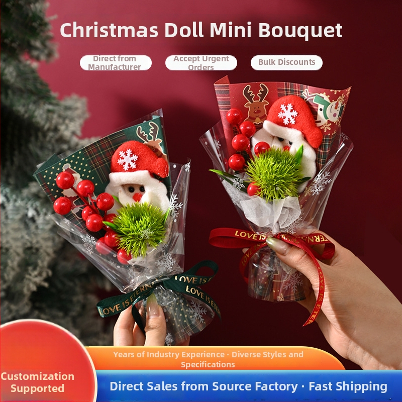 Sušený kvetinový kytica s Mikulášom, SD001, 20 g, ručne vyrobená dekorácia