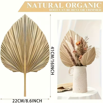 Deco boem cu flori uscate pe frunze de palmier pentru o atmosferă tropicală naturală în casă — Brand: Flower Season; Meșteșug: Altul; Varietate: Alta; Material: Flori uscate