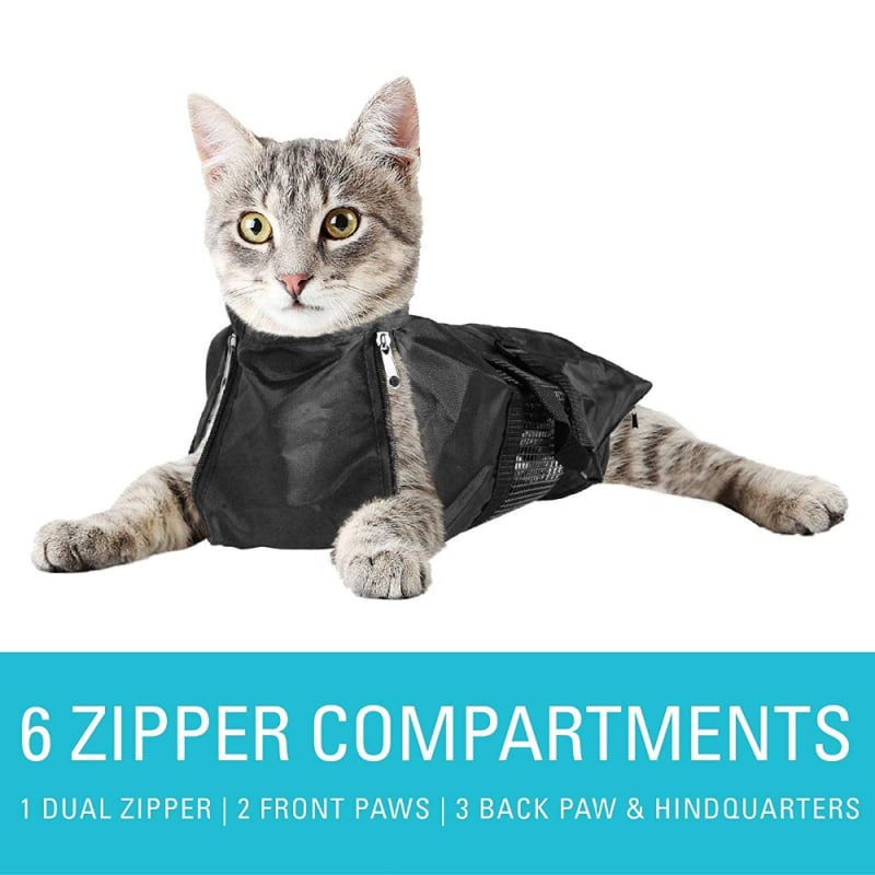 Τσάντα Μπάνιου Γάτας για Περιποίηση και Χορήγηση Φαρμάκων (Αντιγρατζουνιά • Περιποίηση/Μπάνιο • 40 τεμάχια)