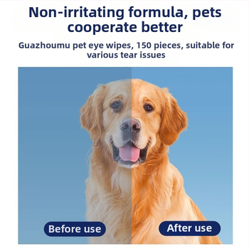 Guazhou mu μαντηλάκια καθαρισμού ματιών για γάτες και σκύλους, αφαίρεση δακρύων, 120 τεμάχια