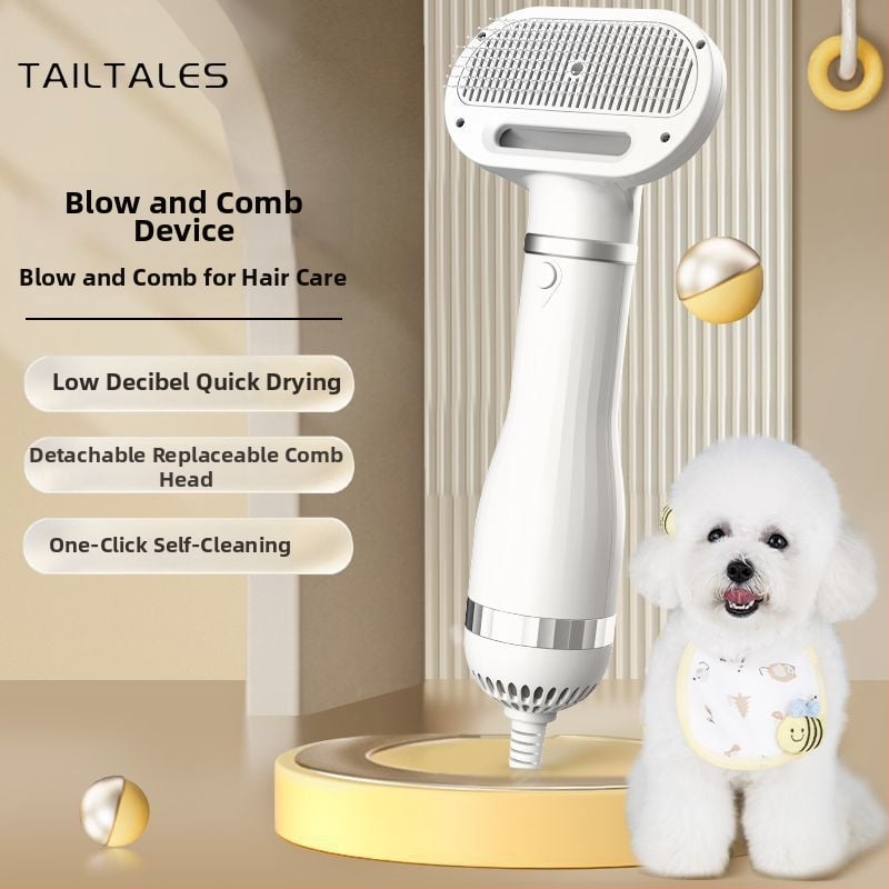 Ολοκληρωμένο εργαλείο περιποίησης κατοικίδιων: στεγνωτήρας γούνας για γάτες, χαμηλό θόρυβο, χτένα ξεμπέρδεμα τρίχας, 2000W+