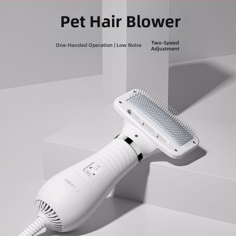 Ολοκληρωμένο εργαλείο περιποίησης κατοικίδιων: στεγνωτήρας γούνας για γάτες, χαμηλό θόρυβο, χτένα ξεμπέρδεμα τρίχας, 2000W+