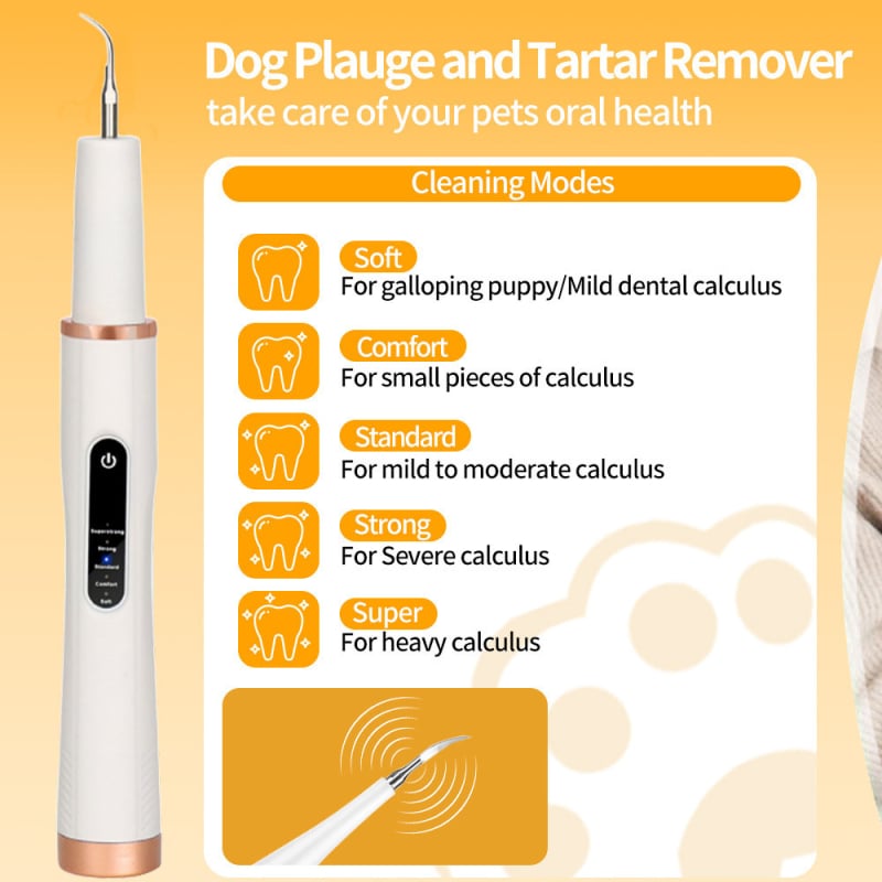 Curățător ultrasonic pentru dinți de câine – îndepărtare calcul dentar / tartru, instrument igienă orală, plastic, cutie cu 100 bucăți