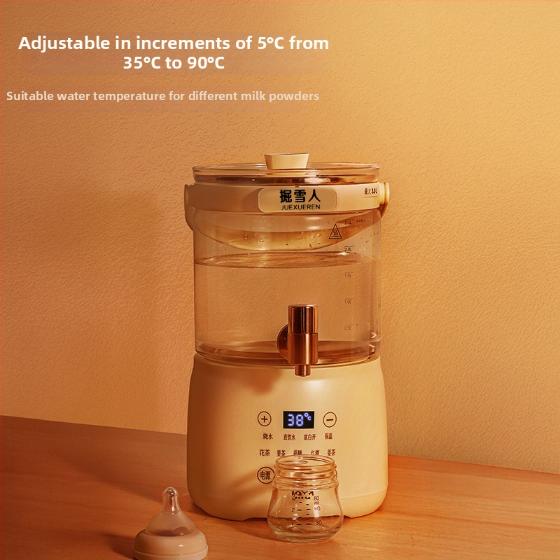 Daudzfunkcionāla veselības pot tējas un ūdens pagatavotājs ar digitālo termostatu, stikla korpuss, iekšējā tvertne no 304 nerūsējošā tērauda, 4 L tilpums, 220 V, 1000 W