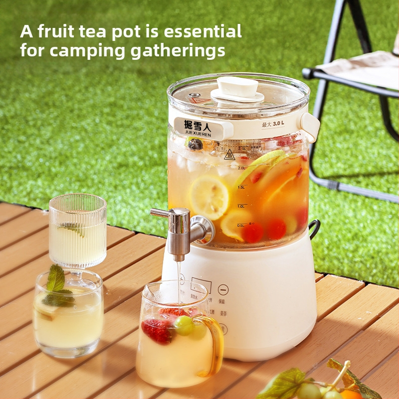 Daudzfunkcionāla veselības pot tējas un ūdens pagatavotājs ar digitālo termostatu, stikla korpuss, iekšējā tvertne no 304 nerūsējošā tērauda, 4 L tilpums, 220 V, 1000 W