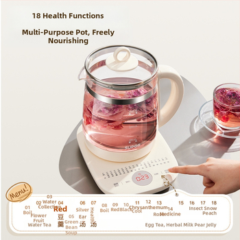 Supor Health Pot SW-15YJ33C, stikla korpuss, 220V, 500–1000W, pieskārienu vadība