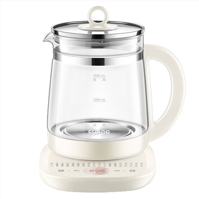 Supor Health Pot SW-15YJ33C, stikla korpuss, 220V, 500–1000W, pieskārienu vadība