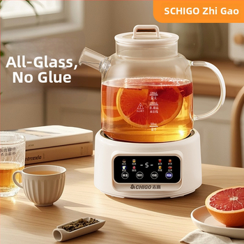 Chigo Veselības tējas katls ar borosilikāta stikla korpusu, 1–1.5 L, 220 V, 500–1000 W, Modelis Jx-101, Pieskariena vadība