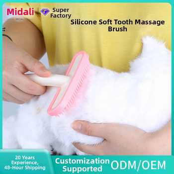 Βούρτσα περιποίησης γάτας με μαλακά δοντάκια σιλικόνης για μασάζ και αφαίρεση τριχών, Middall, συσκευασία 100, για γάτες