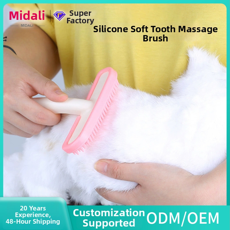 Βούρτσα περιποίησης γάτας με μαλακά δοντάκια σιλικόνης για μασάζ και αφαίρεση τριχών, Middall, συσκευασία 100, για γάτες