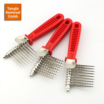 Hosszú szőrű kutyák és macskák csomómentesítő fésű rozsdamentes acélból