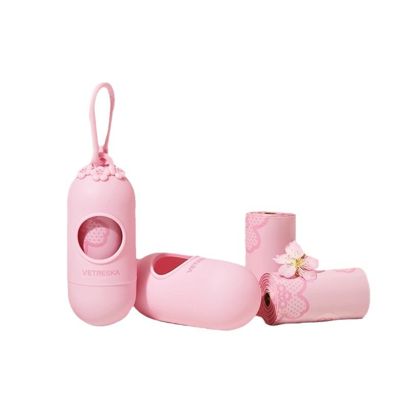 Set pentru curățarea fecalelor de câine, cu dozator de pungi și lopățică – portabil, cu pungi îngroșate