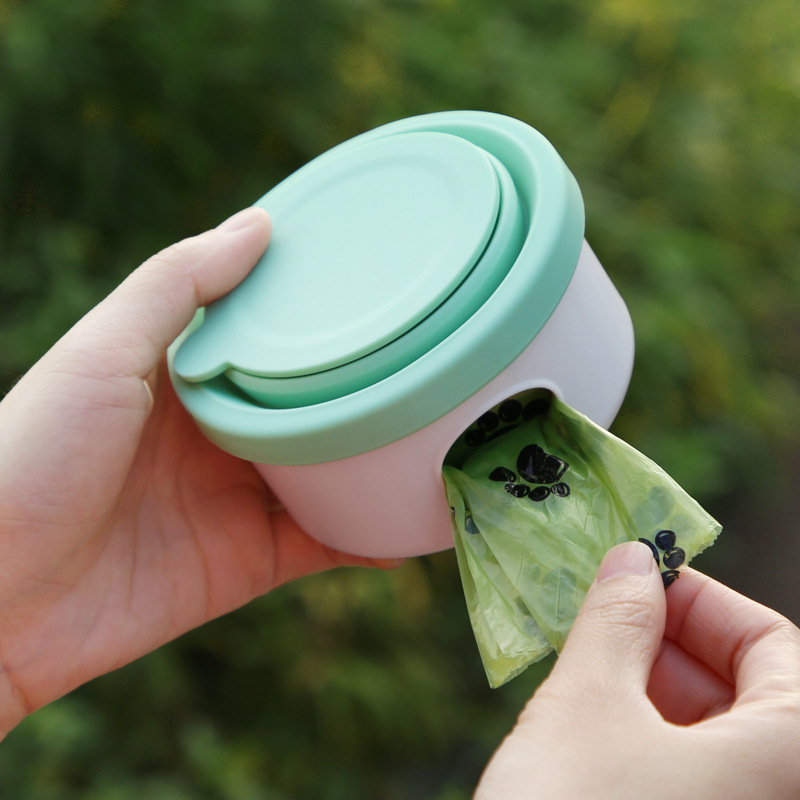 Ke'an σετ διανομέας σακουλών αποβλήτων κατοικίδιων, σπειροειδής σχεδίαση, πλαστικό, κανονικό πάχος, περιλαμβάνει σακούλες για γάτες και σκύλους