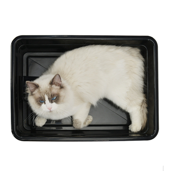 Macskaalom-tálca, félzárt négyszögletes kialakítás, műanyagból, Troublemaker márka, Zhejiang eredetű