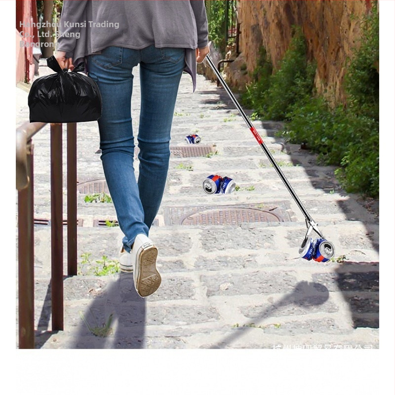 Телескопична щипка за отпадъци от неръждаема стомана с дълга дръжка за кучешки изпражнения