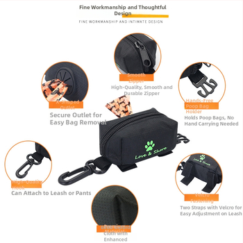 YILIDOG Dispenser pentru saci de gunoi pentru câini, din nylon, cu geantă de transport, tip rol continuu