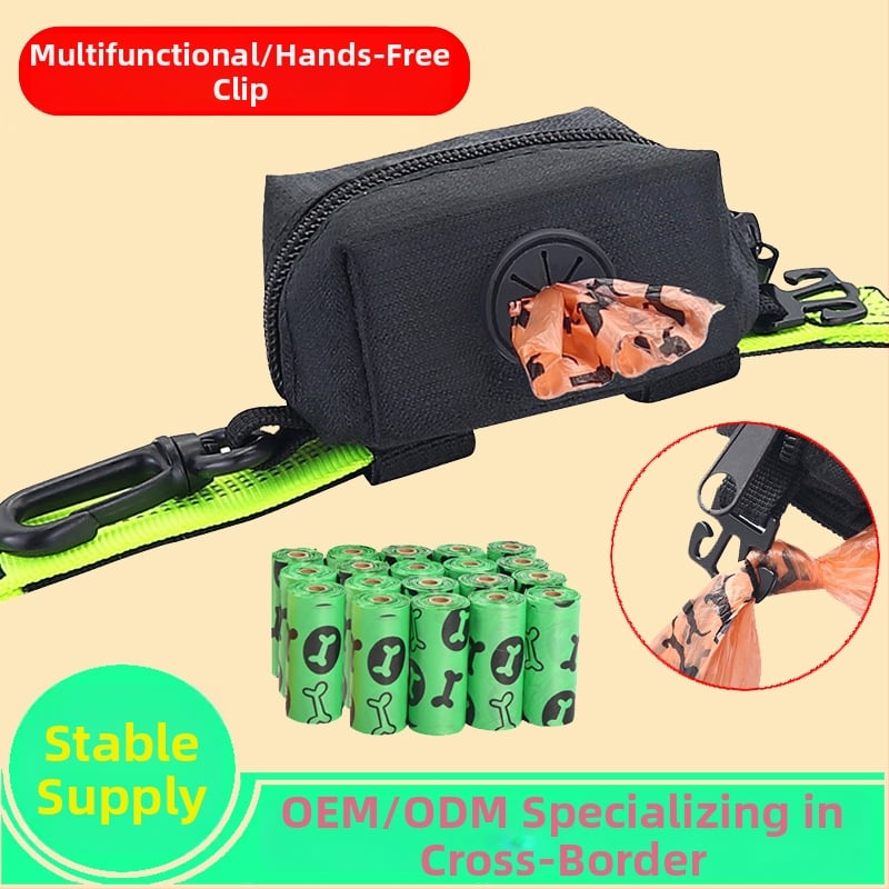 YILIDOG Dispenser pentru saci de gunoi pentru câini, din nylon, cu geantă de transport, tip rol continuu