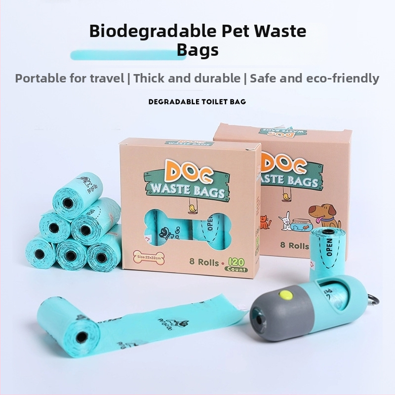 Dispenser pentru pungile de gunoi ale animalelor de companie cu clip LED capsulă, rolă continuă, plastic, marca Jungu